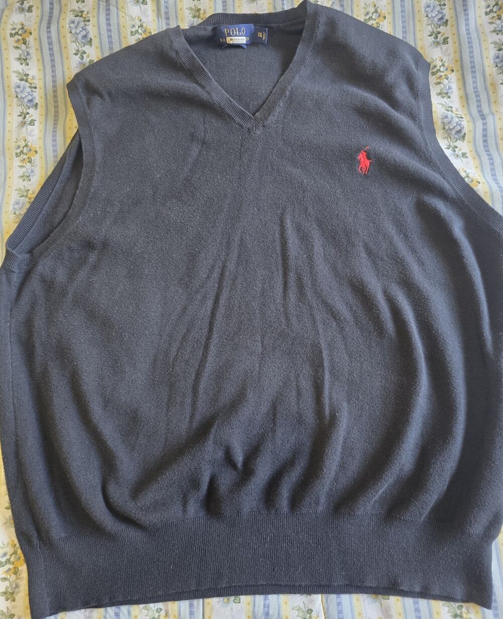 Polo Ralph Lauren Sweater Vest Mens XXL Navy Blue V-Neck Pima Cotton